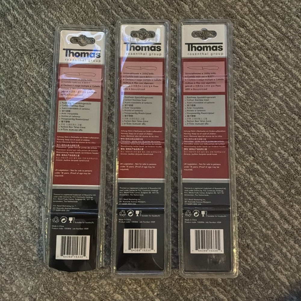 3 NEW Thomas Rosenthal Group Utility Knife 116mm 4.6" Carbon Stainless Steel - Picture 2 of 7